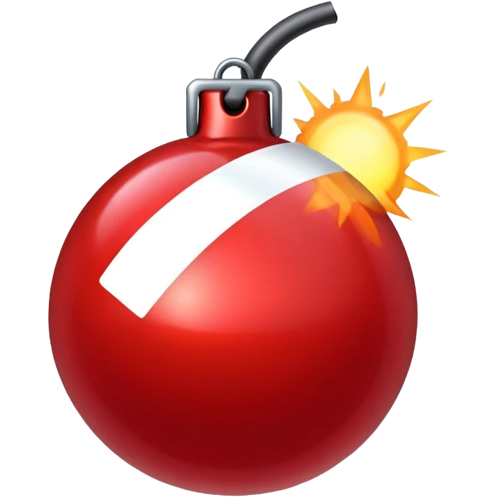 bright red bomb emoji