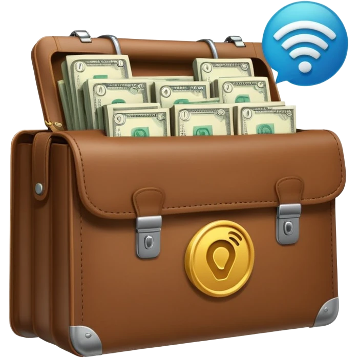 open wifi money filled briefcase emoji