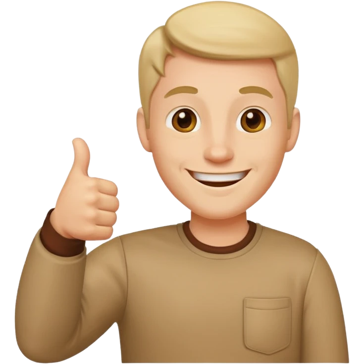 happy man with a thumb up emoji