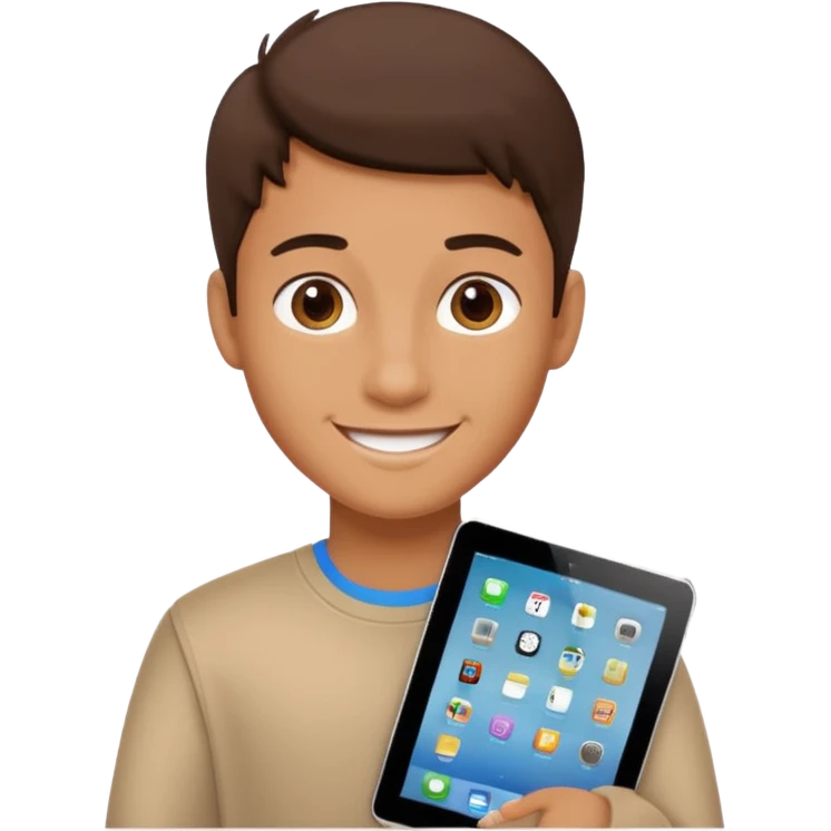 ESTUDIANTE CON IPAD emoji
