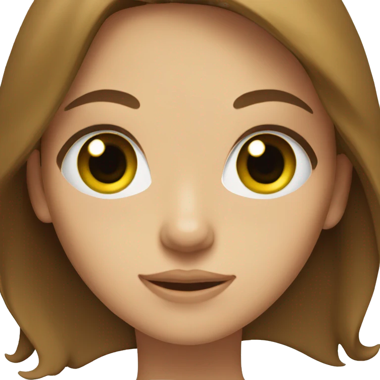 a girl with green eyes and long brown hair emoji