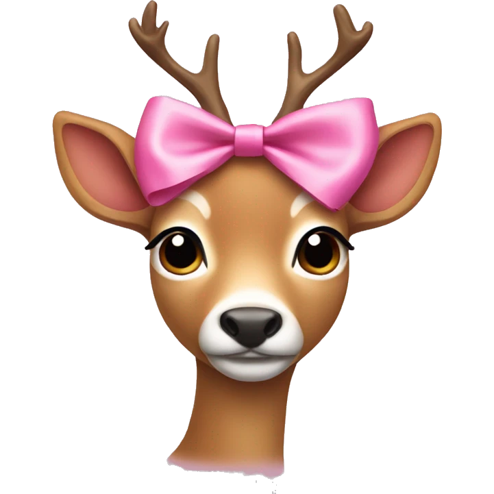 Doe wearing a pink bow emoji