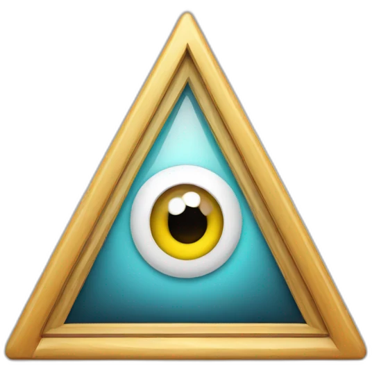 TV screen which contains the eye in the middle of a triangle emoji
