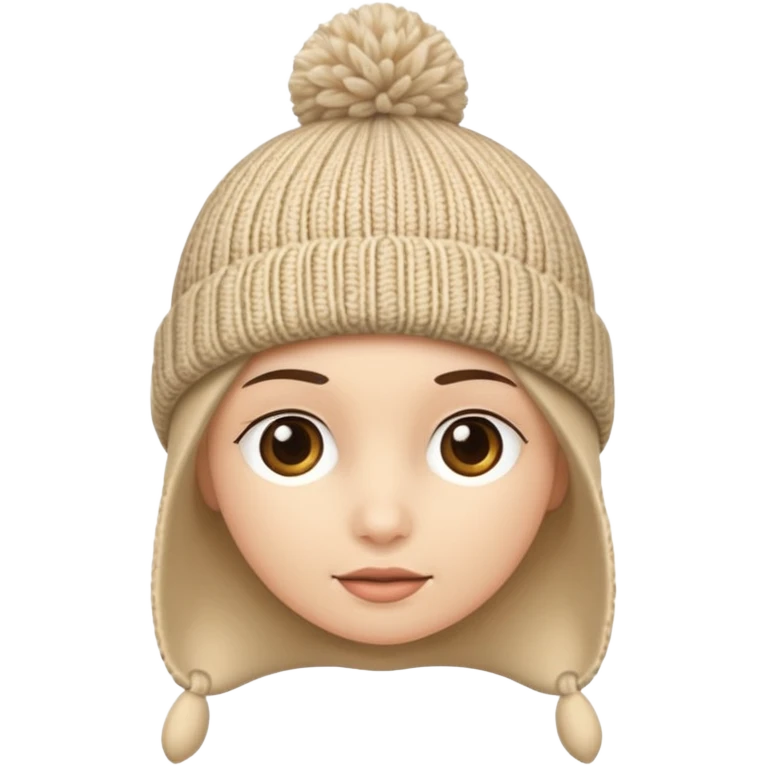 Beige knitted wool cap piece of clothing emoji