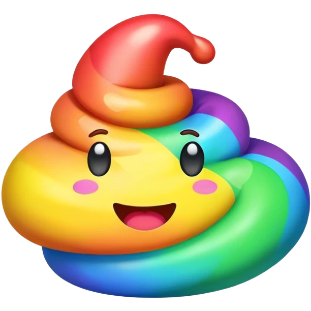 Rainbow poop color full  emoji
