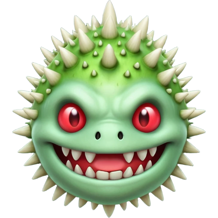 poisonous mushroom monster portrait, head and shoulders only, toxic green glow, scary grin, spiky mushroom head, 3D cartoon, mobile game icon style, clean background, no text, no watermark

 emoji