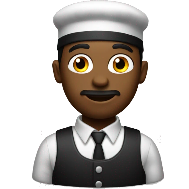 Homme noir serveur de fast food emoji