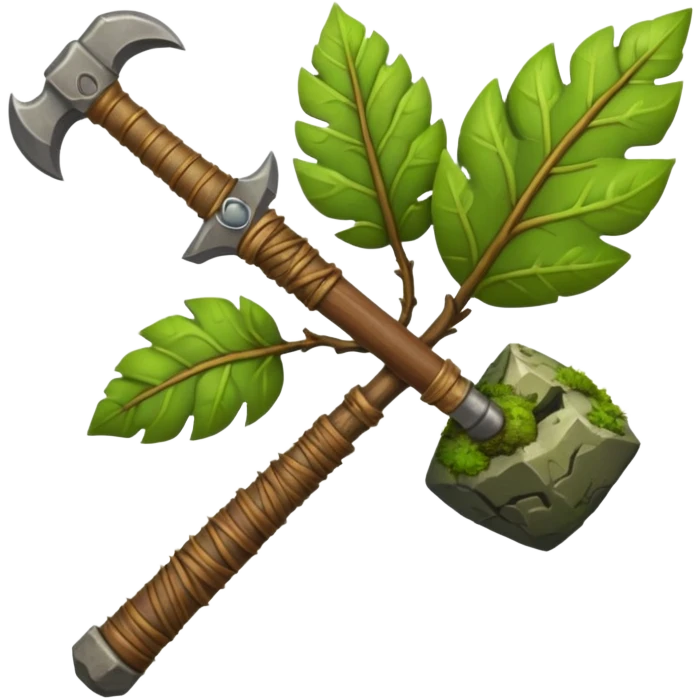 earth elemental weapon with leaves emoji