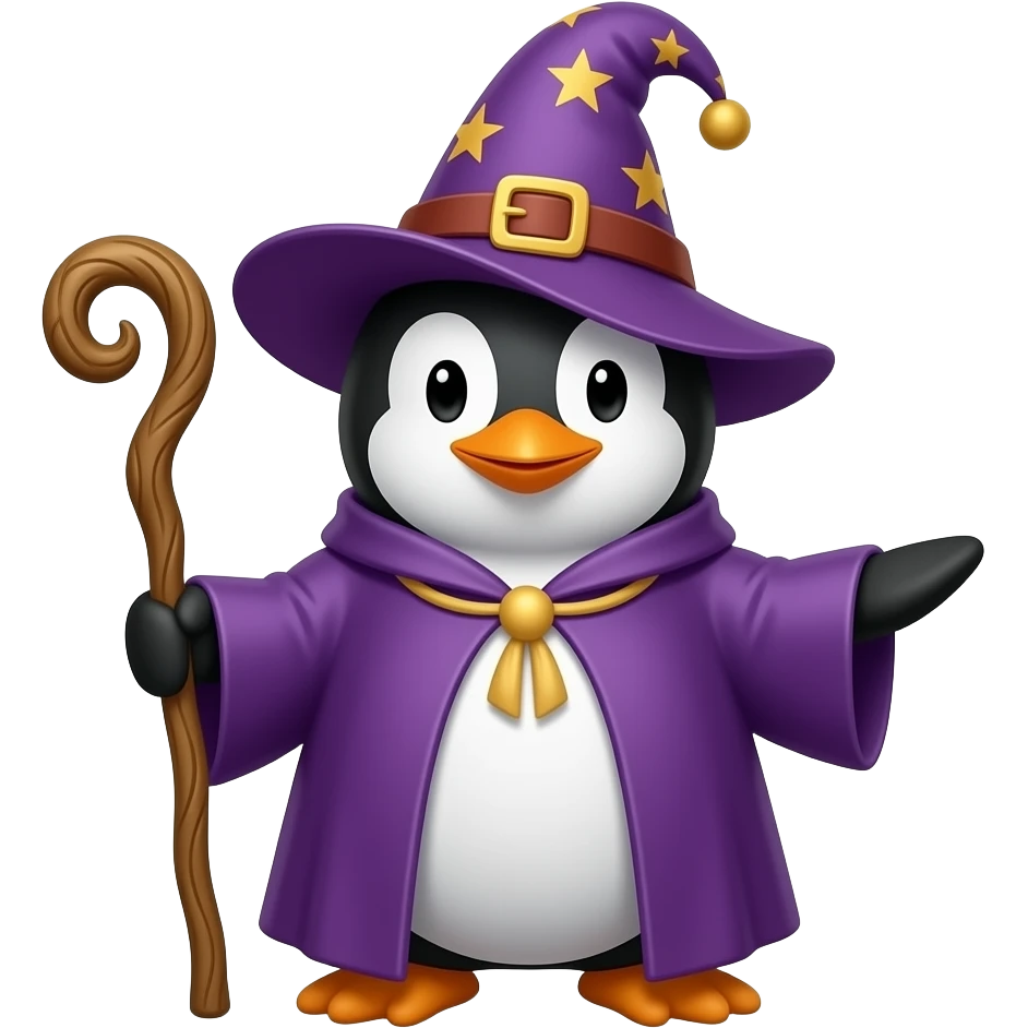 Penguin Wizard emoji