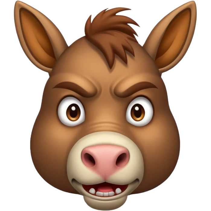 angry mule with expressive face, simple background emoji