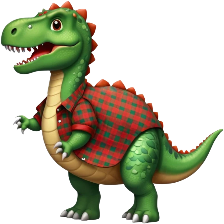 Dinosaur wearing a flannel shirt emoji