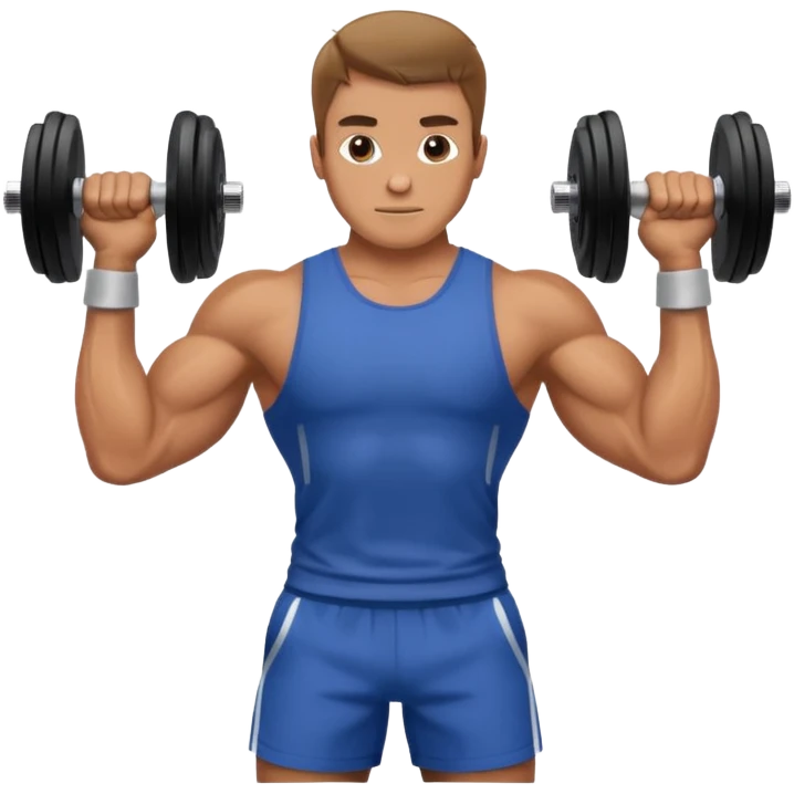 a man lifting dumbbell in gym  emoji