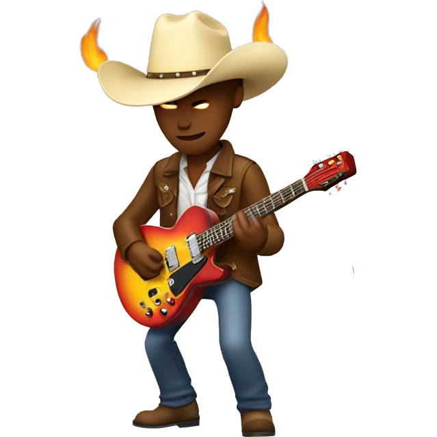 a cowboy on fire playing an electric guitar emoji