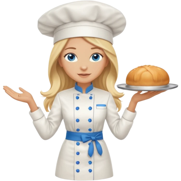 Full body 
Sexy Long Blonde hair blue eyed female chef emoji