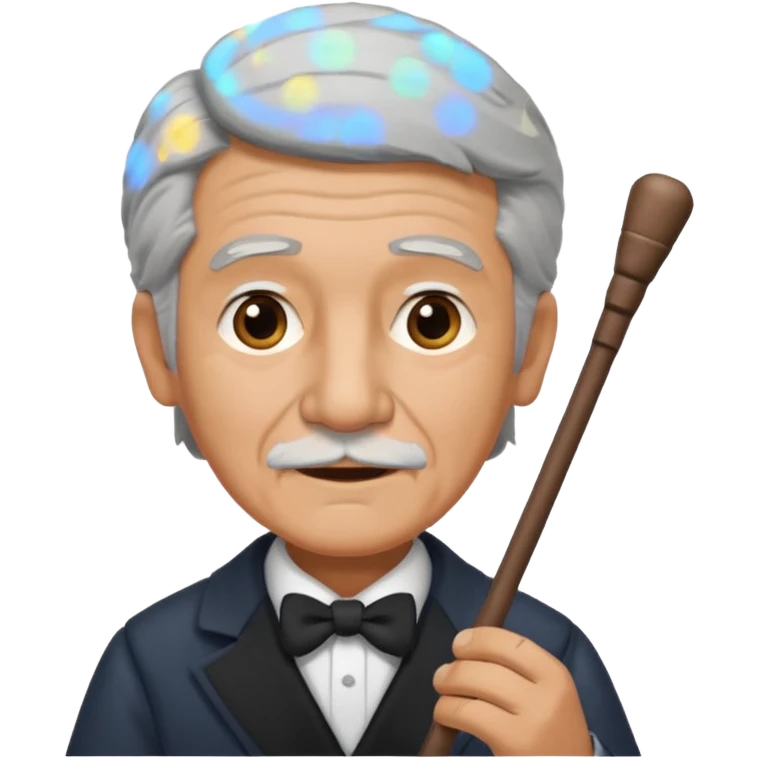 old man  music conductor with stick emoji