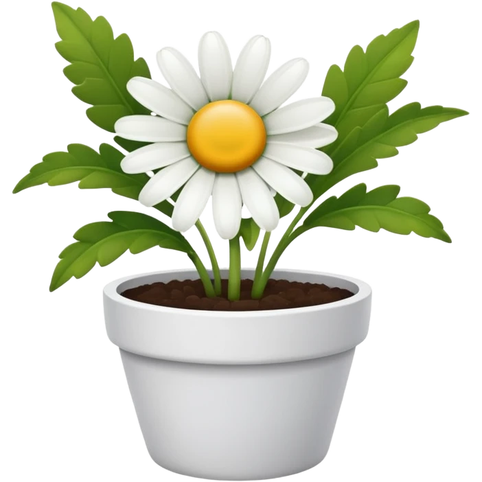 single daisy flower pot emoji