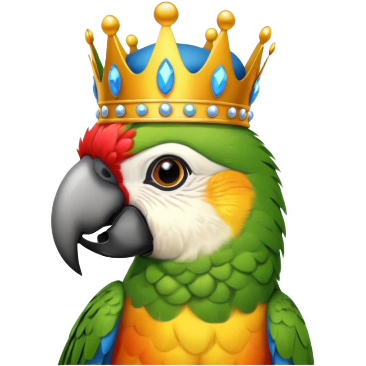 parrot with crown  emoji