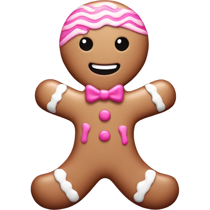 pink gingerbread man emoji