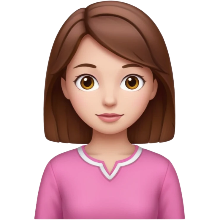 pink wearing girl with brown hair emoji