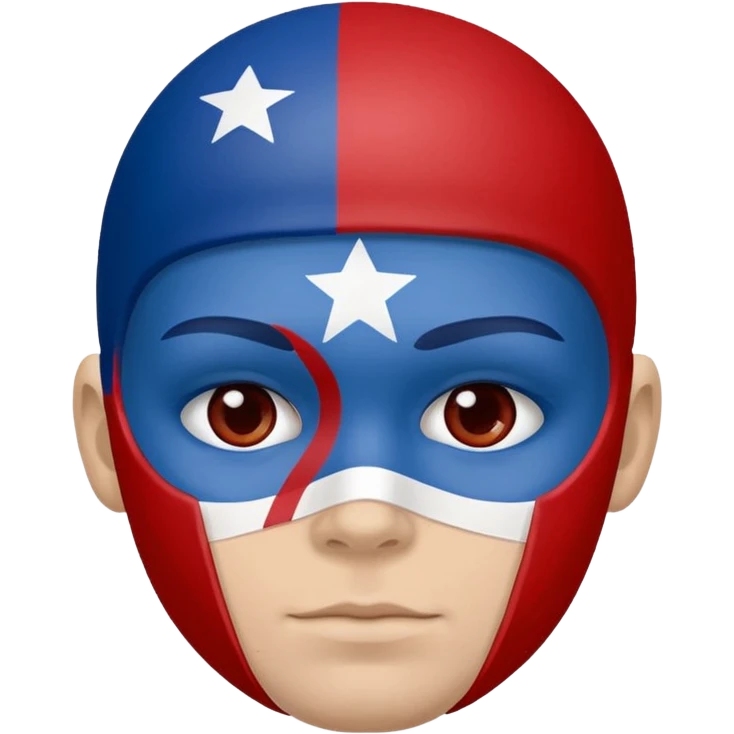 
American football face painting in blue (#00A3E0) and red (#F9423A)  emoji