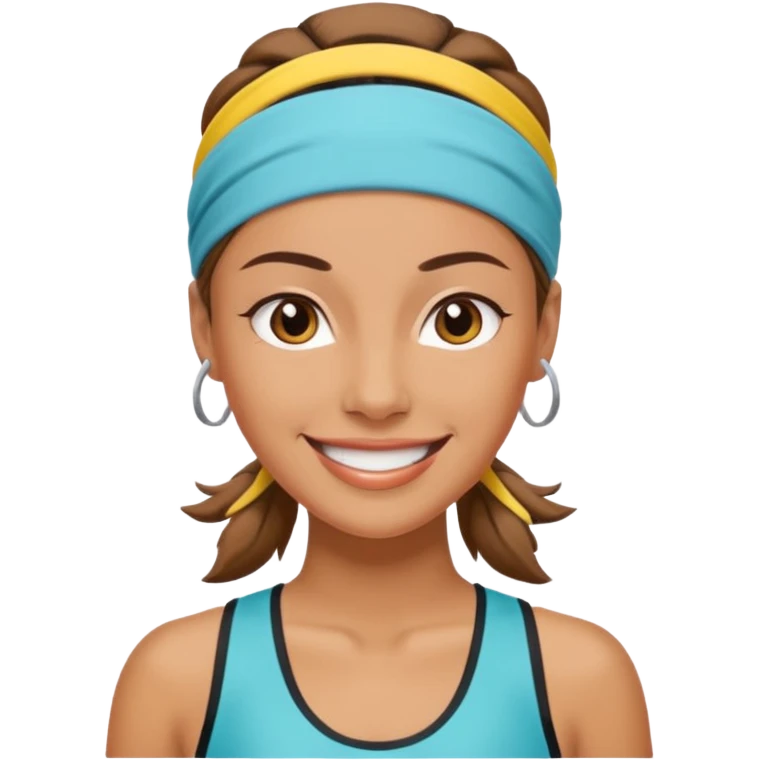 sportive woman with headband

 emoji