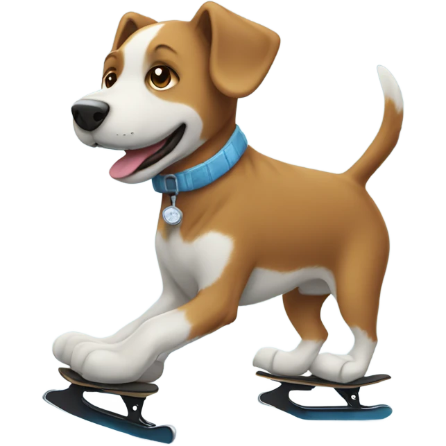 Dog ice skating emoji