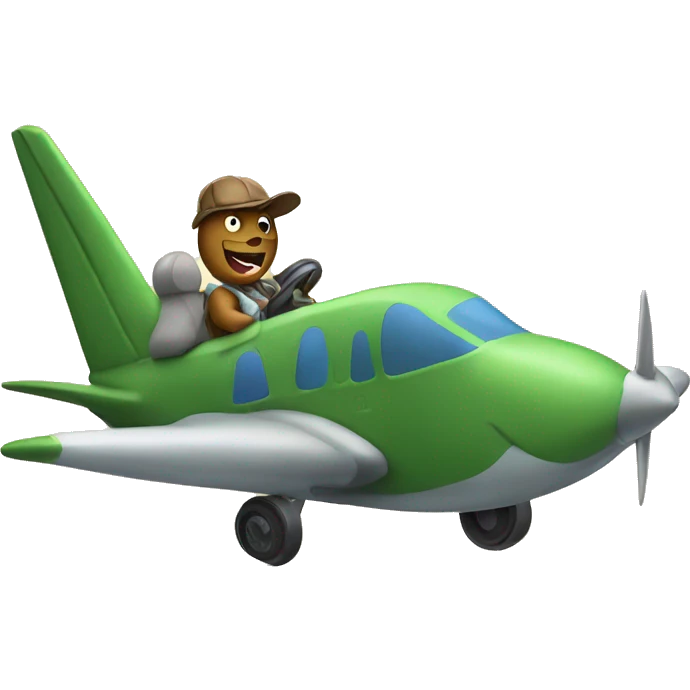 Dinosaur driving plane emoji