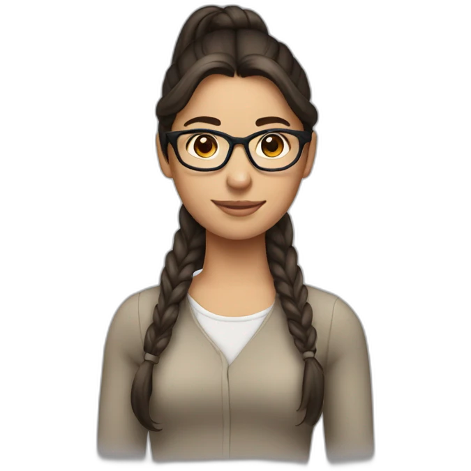 Brunette with glasses and a ponytail emoji