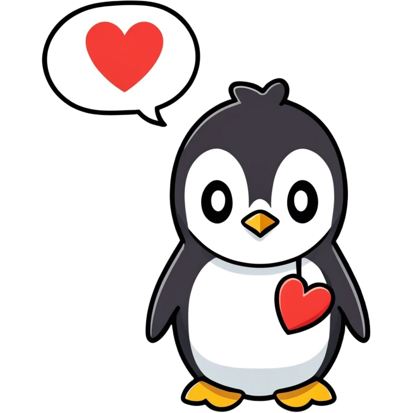 Penguin I love you  emoji