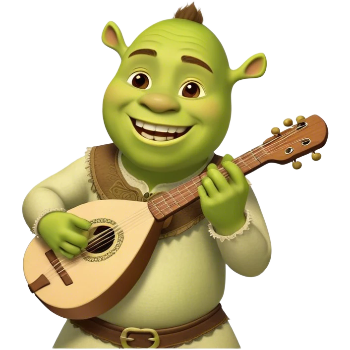 Shrek playing balalaika emoji