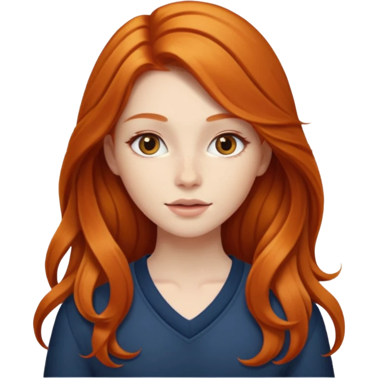 Beautiful girl with long ginger hair  emoji