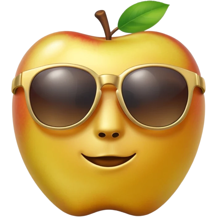 faceless golden apple with sunglasses emoji