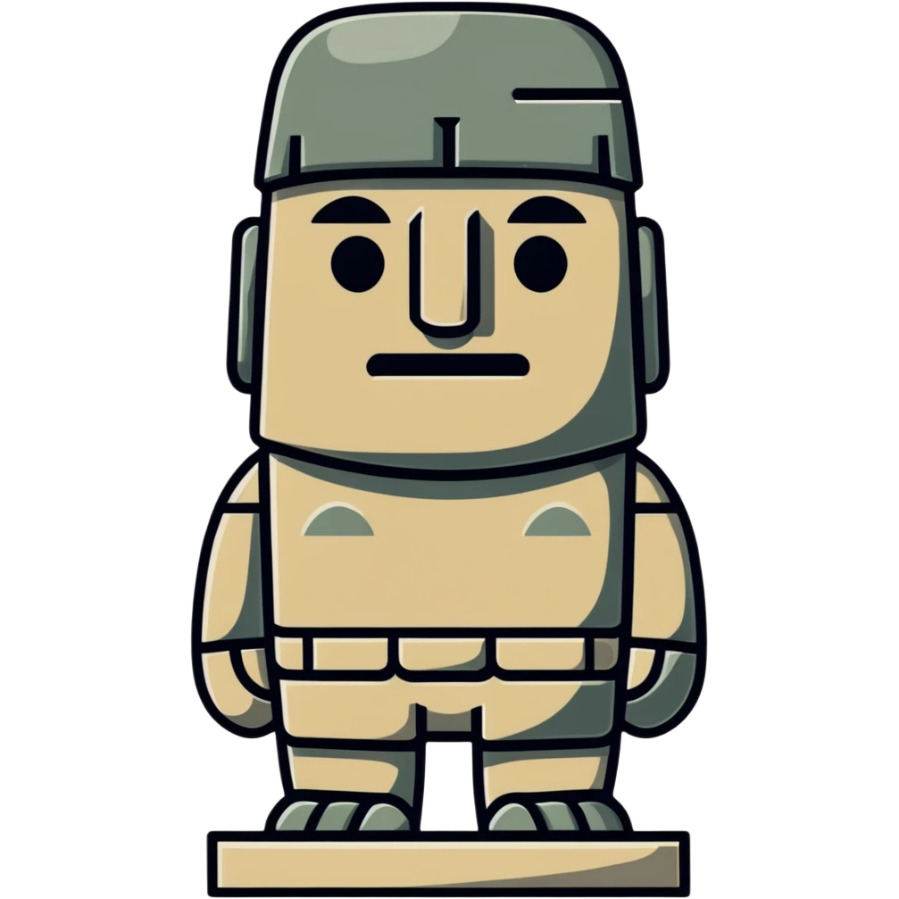 Moai statue with the face of Han Solo emoji