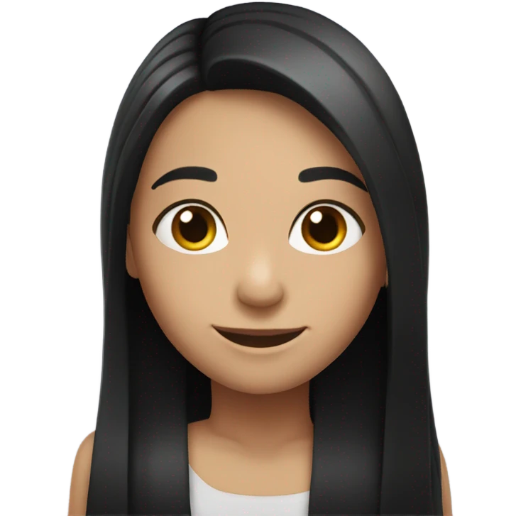 smiling girl with black hair emoji