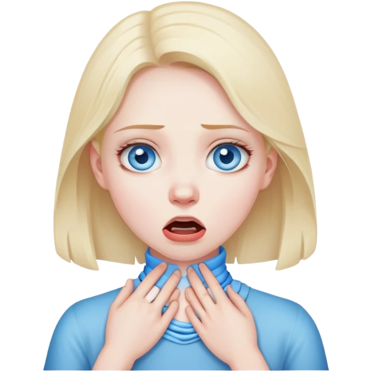 girl choking her neck emoji