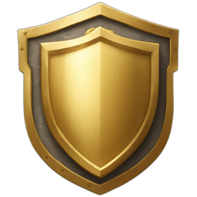 Golden shield with masonry trowel emoji