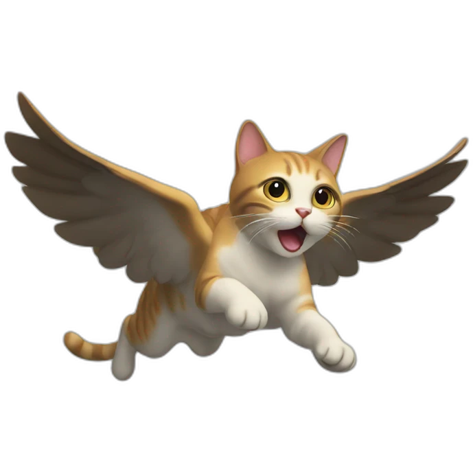 A flying cat emoji