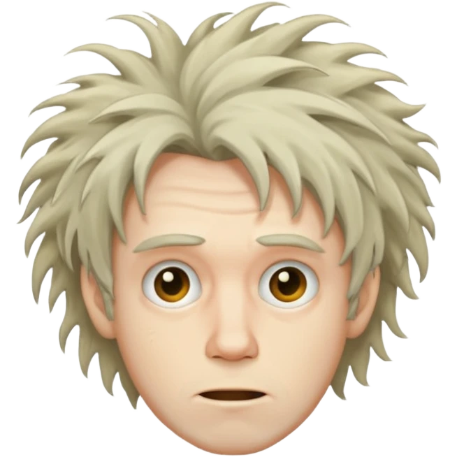 Man strange hair head emoji