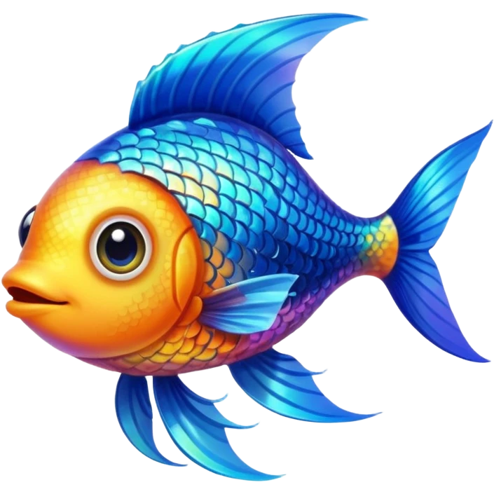 Adorable fish with large sparkling eyes and long flowing fins. emoji