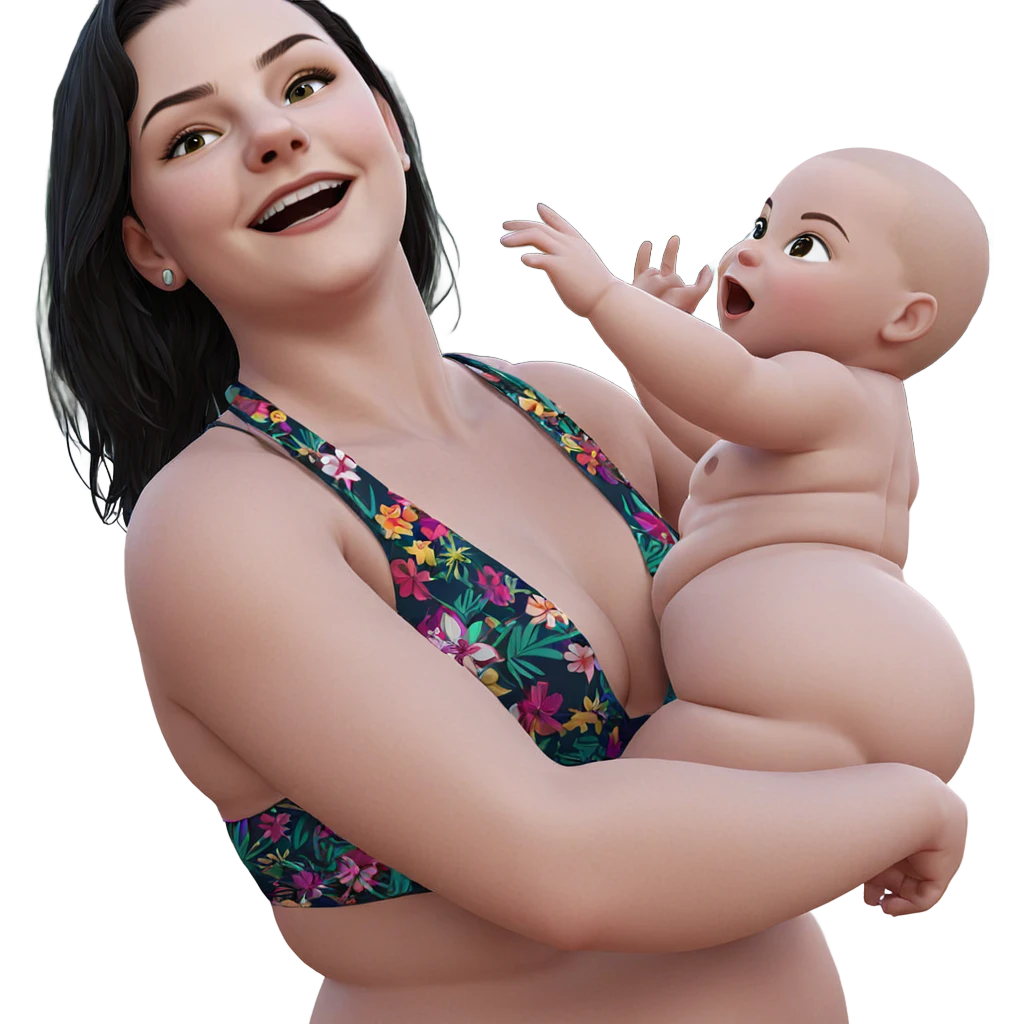 happy baby in bikini emoji