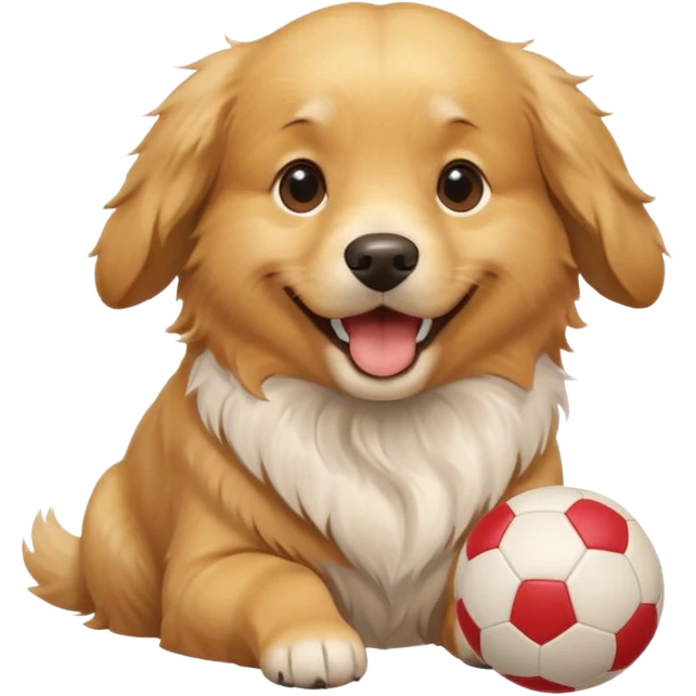 golden retriever playing balls emoji