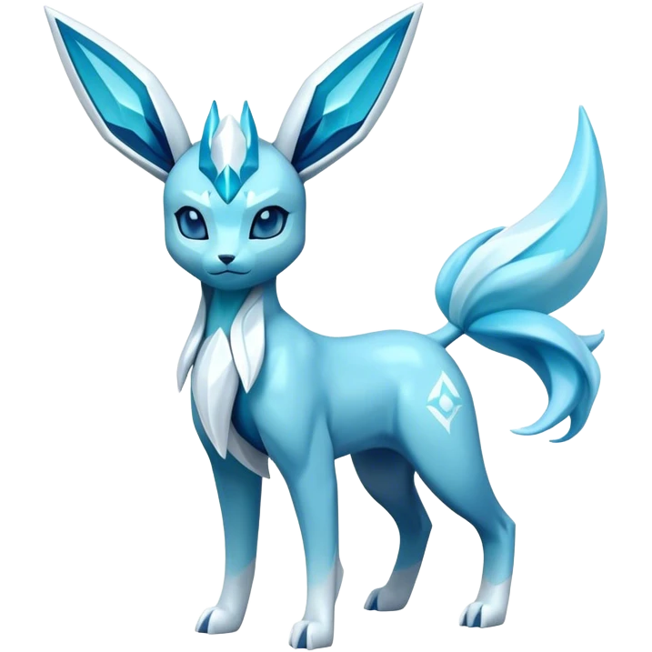 Futuristic Glaceon-suicune-hybrid, full body emoji