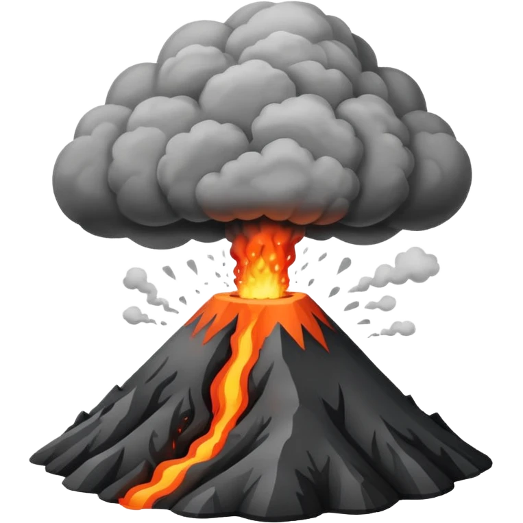 Volcano smoking before eruption emoji