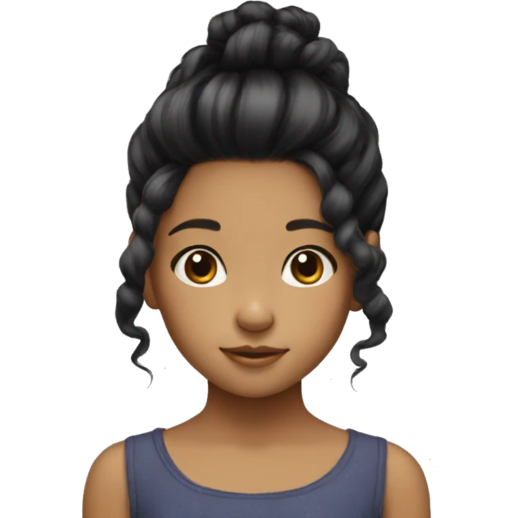Little girl hair black Asian emoji