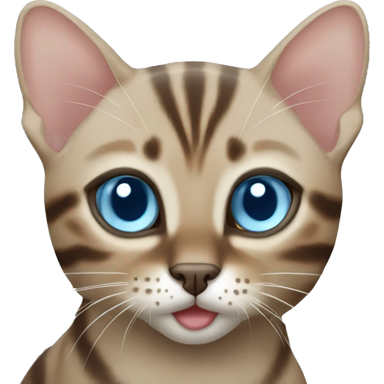 Mink bengal cat with light Blue eyes emoji