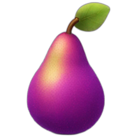 Fuzzy purple pear emoji
