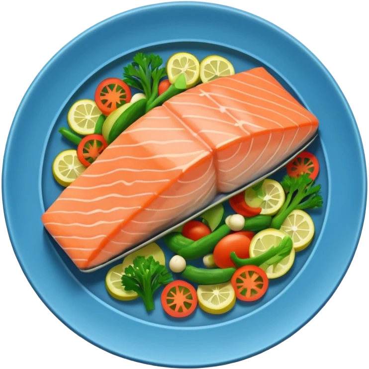 Steamed salmon with vegetable sauté emoji