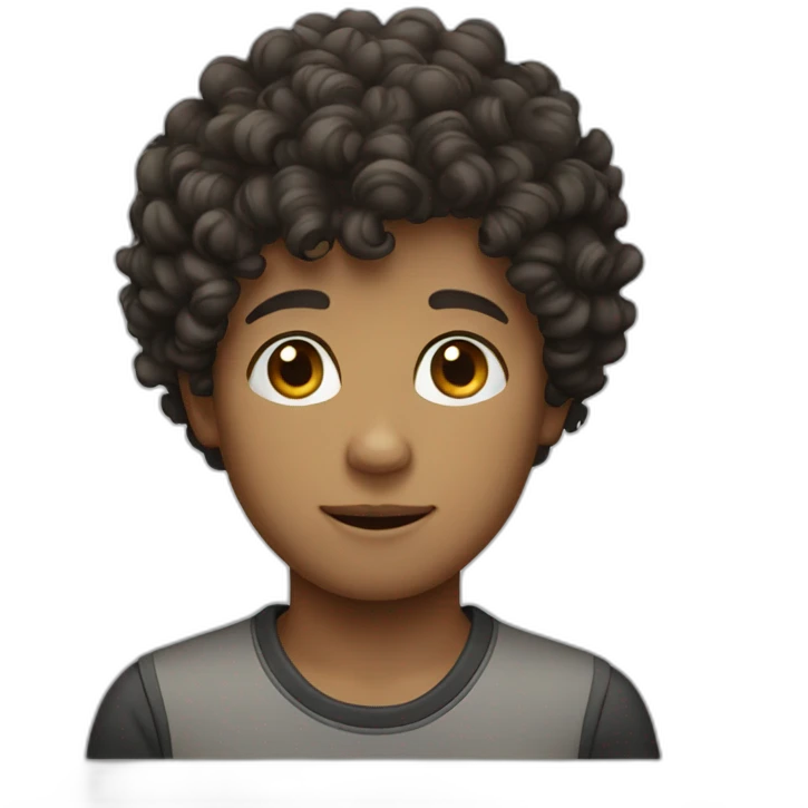 curly hair boy emoji