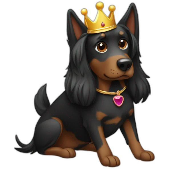 black-dog-ear-flaps-princess-crown emoji