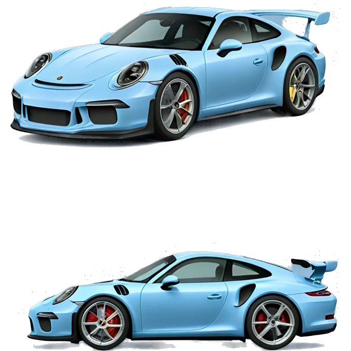 a porsche 911 gt3 in ice blue emoji